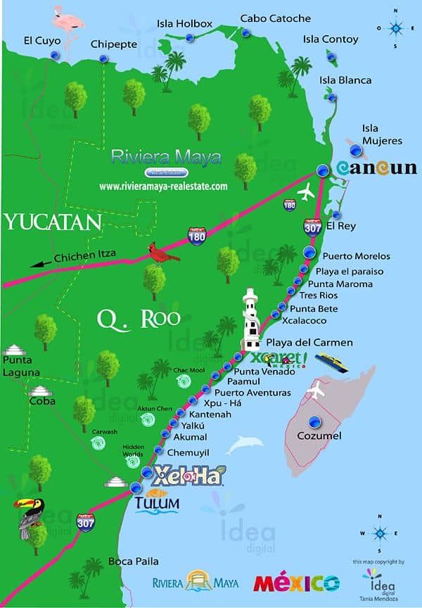 riviera maya map